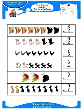 Çocuklar İçin toplam işlemi yaprak testleri 